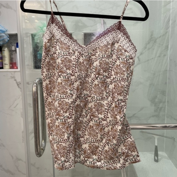 intimissimi Tops - Intimissimi Set Brown Floral Cami with Lace Trim